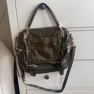 Rebecca Minkoff Olive Green Leather Crossbody Satchel Bag
